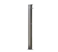 Columna de Agua Gris de Jardín con Grifo Doble Columna de Agua de Acero Inoxidable 304 Dos Métodos de Instalación para Patios, Villas, Parques, Jardines, Zonas Verdes, Colegios, Etc(A)
