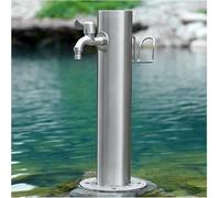 Columna de agua independiente para jardín, columna de agua exterior de acero inoxidable con grifo para lavar y regar, fuente exterior anticongelante, estilo 2 grifos - 13 ×,Style 2 Faucet-13×86CM