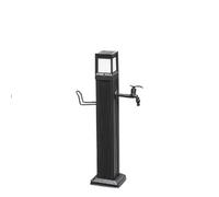 Columna de agua LED solar para grifo al aire libre, fuente vertical de jardín, iluminada, función de autosuficiencia, boca de incendios, riego de patio, salida doble corta (larga)