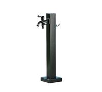 Columna de agua negra para jardín, grifo de acero inoxidable resistente a las heladas, dual faucet cuadrado wit, 60 cm