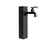 Columna de agua para exteriores, columna de agua vertical cilíndrica de acero inoxidable para jardín con grifo doble, fuente decorativa, dispensador de agua(B,3/4" Water Pipe)