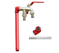 Columna de agua para exteriores, columna vertical de agua de jardín de acero inoxidable, columna de grifo de fuente roja, hidrante dispensador, para patio, césped