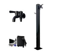 Columna de agua para exteriores con doble grifo y pistola de pulverización de alta presión, hidrante de jardín anticongelante para entrada lateral o inferior