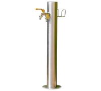 Columna de agua para exteriores con grifo de doble salida, fuente de jardín, diseño vertical para patio trasero, granja y pasto, 86 x 10,4 cm
