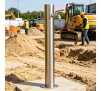 Columna de agua para exteriores montada en el piso, grifo de agua independiente con espiga de latón, pilar de agua vertical resistente a la intemperie para construcción(A,Height: 50cm/19.7in)