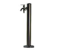 Columna de agua para jardín al aire libre, bomba de agua vertical de acero inoxidable, grifo negro para exteriores, columna de agua montada en el suelo de 24 pulgadas para jardines