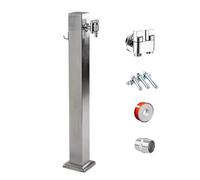 Columna de Agua para Jardín con Soporte para Manguera y Grifo de Doble Salida, Hidrante de Acero Inoxidable Resistente a Las Heladas para Riego y Lavado(80cm/31in)