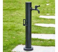 Columna de Agua para jardín de Acero Inoxidable 304: Soporte de Manguera Independiente con Grifo de Bloqueo, Fuente y Bebedero para Exteriores Resistente a la congelación, Ideal para riego y