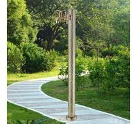 Columna de Agua para jardín de Acero Inoxidable de 96 cm de Alto, dispensadora de Agua anticongelante con Grifo, estación de riego de Suelo para Exteriores y Patios.,Color 1-Double Outlet Faucet