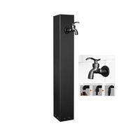 columna de agua para jardín exterior, Columna de agua jardín vertical acero inoxidable, grifo latón(Black 2)