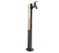 columna de agua para jardín exterior, Columna de agua vertical for jardín acero inoxidable 304 con grifo y soporte for manguera en negro, gris(Gray 8)