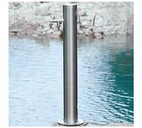 Columna de Agua para jardín Grifos de Agua para Exteriores, Fuente de Agua Redonda de Acero Inoxidable, Grifo de pie Soporte para Manguera para riego de césped Lavado de riego