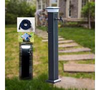 Columna de agua solar LED para exteriores, soporte de manguera independiente, duradero, grifo de jardín con grifo iluminado para un fácil acceso e iluminación
