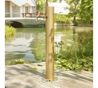 Columna de Agua Vertical cilíndrica de Acero Inoxidable 304 para jardín, dispensador de Agua anticongelante para Grifo Exterior, Fuente de Agua para hidrante, Poste para,Gold C-86cm/33.9in