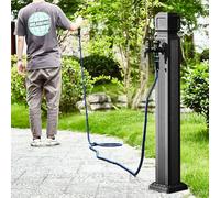 Columna de Agua Vertical cilíndrica de Acero Inoxidable para jardín, Soporte para Manguera Independiente con tubería de Agua de 15 m, Fuente de Agua Decorativa con hidrante de Agua,44in