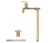 Columna de Agua Vertical cilíndrica para jardín - Tubería de Agua Exterior anticongelante de 81 cm (32 Pulgadas) con Grifo de latón, Montaje en Suelo, Resistente al Viento y la llu