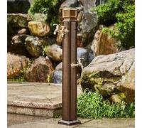 Columna de Agua Vertical Cuadrada para jardín, Grifo Exterior de Doble Salida con Pistola rociadora, hidrante de jardín Resistente montado en el Suelo para riego de céspe