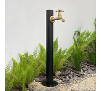 Columna de agua vertical de acero inoxidable 304 para jardín, soporte de manguera independiente con grifo bloqueable, dispensador de grifo resistente a las heladas, elegante función de agua