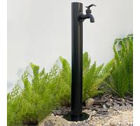 Columna de agua vertical de acero inoxidable 304 para jardín, soporte de manguera independiente con grifo bloqueable, dispensador de grifo a prueba de heladas, elegante función de agua