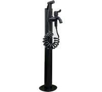 Columna de agua vertical de acero inoxidable 304 para jardín, soporte independiente para manguera con llave de bloqueo, dispensador de agua anticongelante y fuente para riego, tamaño redondo