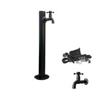 Columna De Agua Vertical De Acero Inoxidable, Grifo De Columna Para Exterior,Con Pistola Rociadora De 7,5 M, para Patios, Jardines y Huertos Exteriores(Black3,Side water inlet)