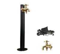 Columna De Agua Vertical De Acero Inoxidable, Grifo De Columna Para Exterior,Con Pistola Rociadora De 7,5 M, para Patios, Jardines y Huertos Exteriores(Black6,Side water inlet)