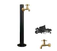 Columna De Agua Vertical De Acero Inoxidable, Grifo De Columna Para Exterior,Con Pistola Rociadora De 7,5 M, para Patios, Jardines y Huertos Exteriores(Black5,Side water inlet)
