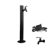 Columna De Agua Vertical De Acero Inoxidable, Grifo De Columna Para Exterior,Con Pistola Rociadora De 7,5 M, para Patios, Jardines y Huertos Exteriores(Black1,Side water inlet)