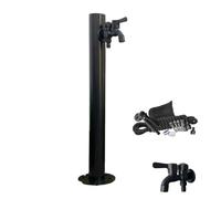Columna De Agua Vertical De Acero Inoxidable, Grifo De Columna Para Exterior,Con Pistola Rociadora De 7,5 M, para Patios, Jardines y Huertos Exteriores(Black2,Side water inlet)