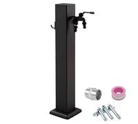 Columna de agua vertical de acero inoxidable para exteriores con grifo y soporte de manguera, perfecta para jardín, granja, pasto, riego y lavado de patio trasero (15 x 15 x 80 cm)