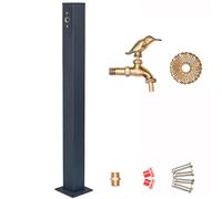 Columna de Agua Vertical de Acero Inoxidable para jardín con Grifo de Cobre Puro, hidrante de jardín Resistente a Las heladas, Fuente de Agua Exterior montada en el Suelo