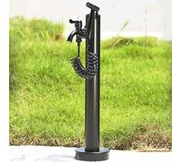 Columna de agua vertical de acero inoxidable para jardín, grifo al aire libre con pistola de pulverización negra para riego lavado y fuentes, solución de riego duradera y elegante