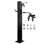 Columna de Agua Vertical de Acero Inoxidable para Jardín, Grifo de Doble Salida, Soporte Independiente para Manguera, Anticongelante, para Lavado y Riego de Autos(95cm/37.4in)