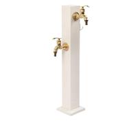 Columna de agua vertical independiente de acero inoxidable para jardín con grifos de doble salida, grifo exterior resistente al invierno para riego.