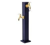 Columna de agua vertical independiente de acero inoxidable para jardín con grifos de doble salida, grifo exterior resistente al invierno para riego.