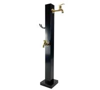 Columna de agua vertical independiente para jardín al aire libre con grifo de cobre, soporte cuadrado para manguera, dispensador de agua montado en el suelo para riego de jardín