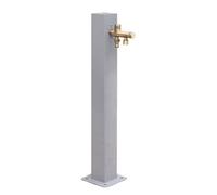 Columna de agua vertical para jardín, acero inoxidable 304, resistente a las heladas y al sol, grifo de cobre de doble salida, fuente decorativa para uso en exteriores