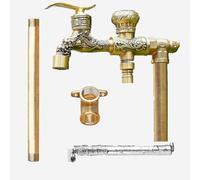 Columna de agua vertical para jardín con doble grifo, grifo de cobre duradero para exteriores con diseño a prueba de heladas para un riego eficiente en patios y jardines