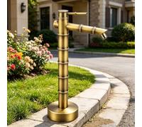 Columna de agua vertical para jardín con grifo, grifo de agua para exteriores, hidrante independiente para patio, césped, grifo a prueba de congelación, diseño de junta de bambú(Bottom inlet,87.5cm)