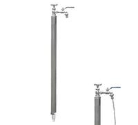 Columna de agua vertical para jardín exterior de acero inoxidable 304, resistente a las heladas, con grifo, poste para grifo exterior, fuente para patio y jardín.(80cm/32in)