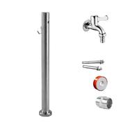 Columna de agua vertical para jardín, soporte de manguera de acero inoxidable independiente con grifo para riego y lavado, solución de jardinería duradera y funcional