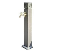 Columna De Agua Vertical para Jardín, Soporte Independiente para Manguera con Grifo, Fuente Decorativa con Dispensador De Agua, Hidrante, para Riego(Gris-100 cm/39,4 Pulgadas)
