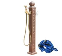 Columna de agua vertical vintage para jardín, grifo de agua independiente con montaje en suelo, grifo exterior de doble salida, resistente a las heladas.