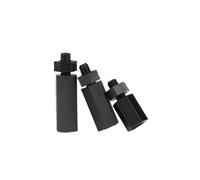 Columna de aislamiento de plástico hexagonal de una sola cabeza de nailon negro, columna de tornillo con orificio pasante aislado de una sola cabeza con tuerca(M3X5X6 100set)