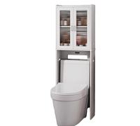 Columna de almacenamiento de inodoro de varios niveles ecológica (150 cm), PVC impermeable que ahorra espacio para soluciones eficientes de inodoro y gestión del desorden