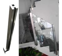 Columna de balaustrada de acero inoxidable para paneles de vidrio de 10 a 12 mm, poste de abrazadera montado en la pared para villas, balcones, terrazas y cubiertas, color plateado, 69 cm de altura
