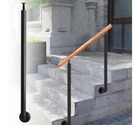 Columna de balaustres de barandilla de porche de hierro forjado, husillos de cubierta de metal para interiores y exteriores, poste de escalera negro con soportes de ángulo ajustables de 270°(95cm(37.4