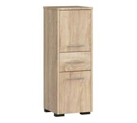 Columna de baño akord fin roble sonoma 30 cm 2 puertas 1 cajón color roble sonoma mate 3 estantes 30x30x85 cm