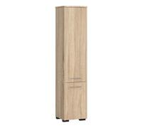 Columna de baño akord fin roble sonoma 30 cm 2 puertas frente en color roble sonoma 5 estantes 30x30x140 cm
