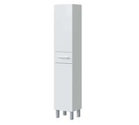ARKITMOBEL Columna de Baño Athena Estilo Contemporáneo 2 Puertas y 1 cajón Color Blanco Brillo 182x35x31 cm